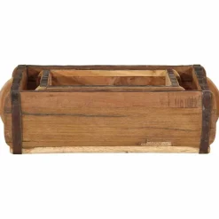 vidaXL Tablett 2 pcs Braun 29 x 31 x 10 cm Massives upgecyceltes Holz