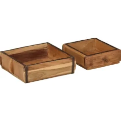 vidaXL Tablett 2 pcs Braun 29 x 31 x 10 cm Massives upgecyceltes Holz