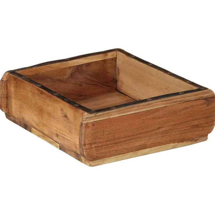 vidaXL Tablett 2 pcs Braun 29 x 31 x 10 cm Massives upgecyceltes Holz