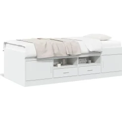 vidaXL Tagesbett mit Schubladen ohne Matratze Weiß 100x200 cm