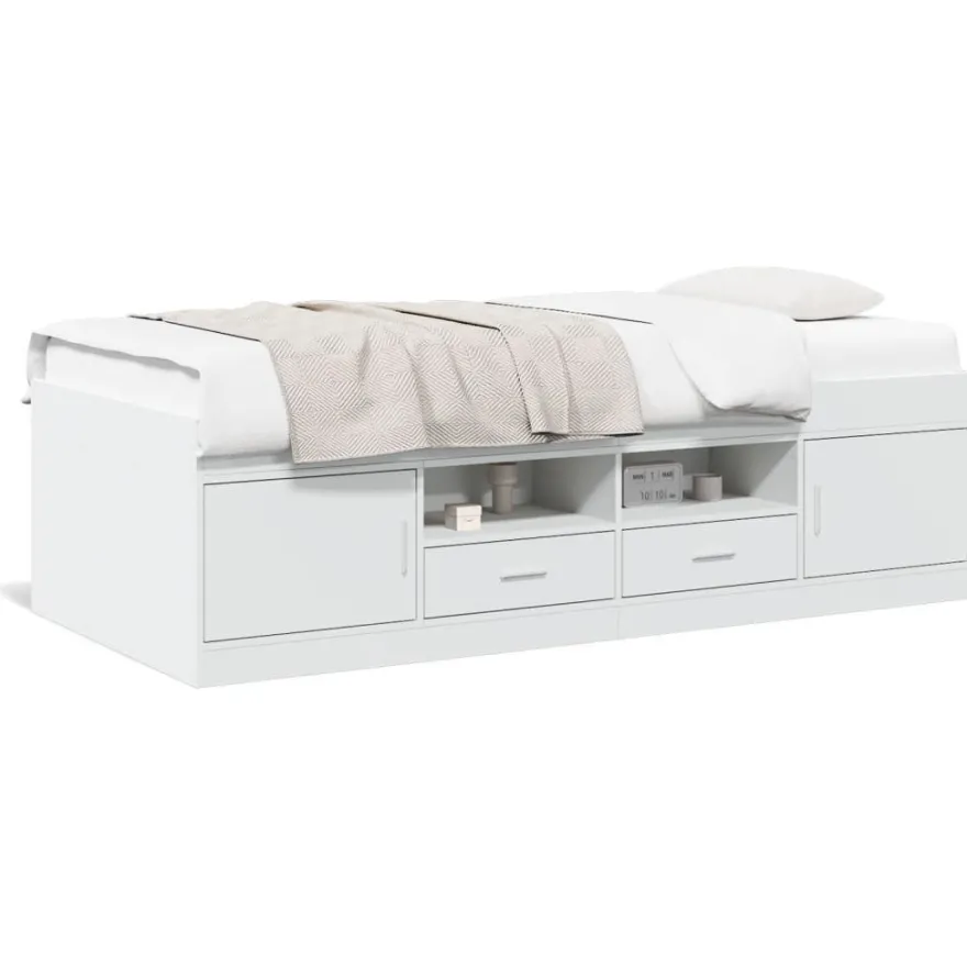 vidaXL Tagesbett mit Schubladen ohne Matratze Weiß 100x200 cm