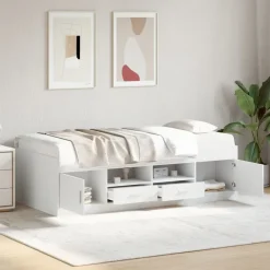 vidaXL Tagesbett mit Schubladen ohne Matratze Weiß 100x200 cm