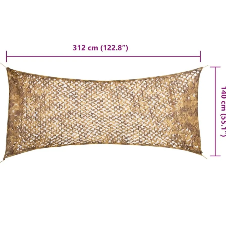 vidaXL Tarnnetz mit Aufbewahrungstasche 312x140 cm Sandfarbe