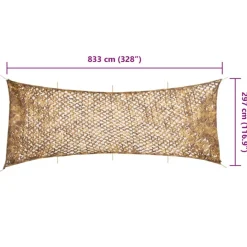 vidaXL Tarnnetz mit Aufbewahrungstasche 833x297 cm Sandfarbe