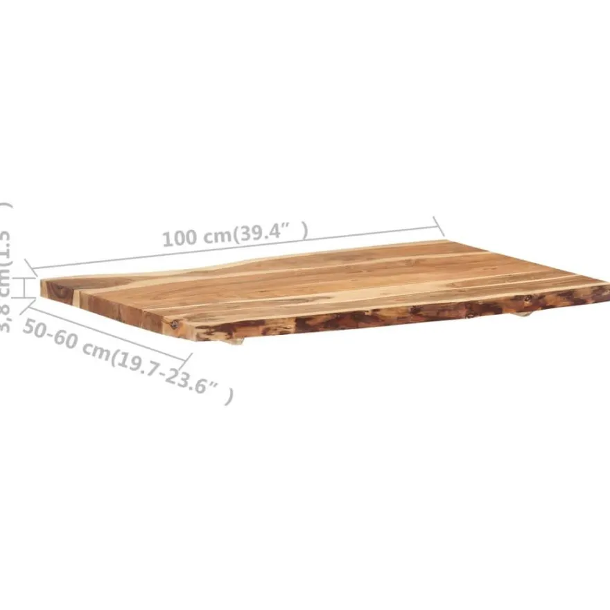 vidaXL Tischplatte Massivholz Akazie 100x(50-60)x3,8 cm