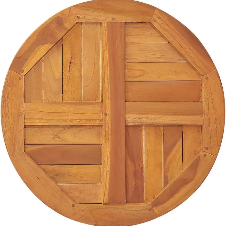 vidaXL Tischplatte Massivholz Teak Rund 2,5 cm 50 cm