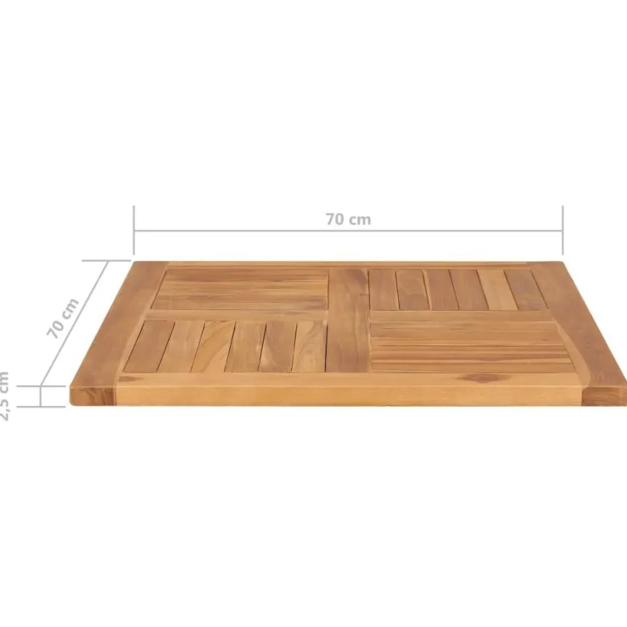 vidaXL Tischplatte Massivholz Teak 70×70×2,5 cm