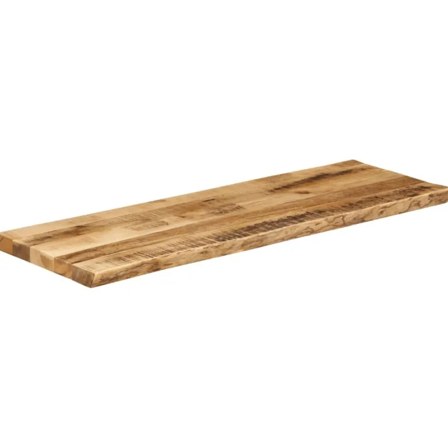 vidaXL Tischplatte mit Baumkante 120x40x3,8 cm Raues Mango Massivholz