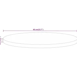 vidaXL Tischplatte Ø 40x2,5 cm Rund Massivholz Mango
