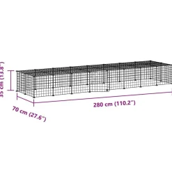 vidaXL 36-tlg. Haustierkäfig mit Tür Schwarz 35x35 cm Stahl
