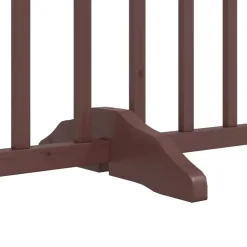 vidaXL 4-tlg. Hundetor mit Tür Faltbar Braun Eiche 320 cm Tannenholz