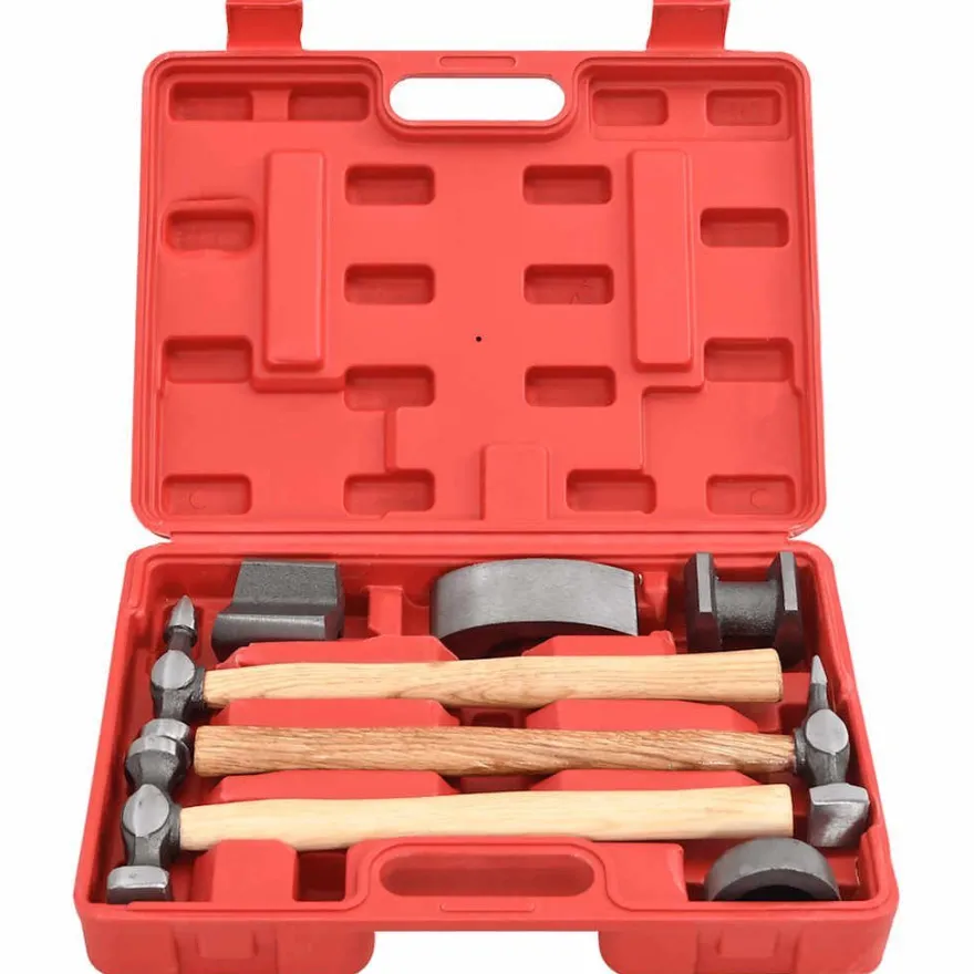 vidaXL 7-tlg. Karosserie-Ausbeulset Ausbeulhammer Dellen-Reparatur-Set