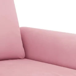 vidaXL 2-tlg. Sofagarnitur mit Kissen Rosa Samt