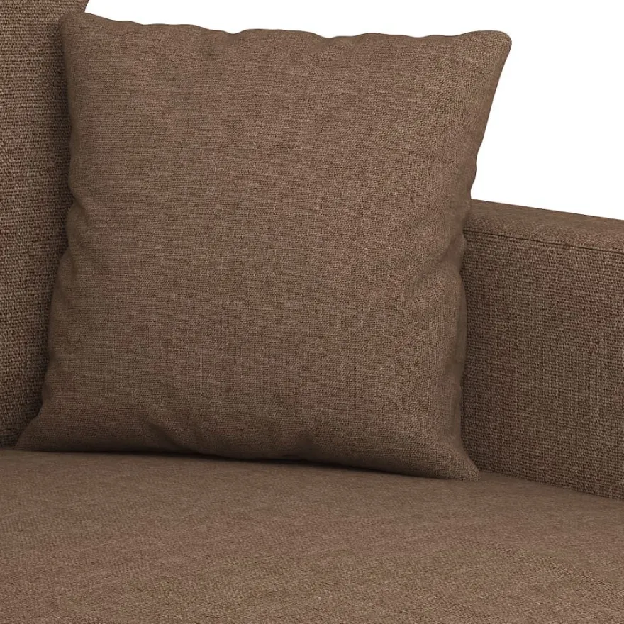 vidaXL 3-tlg. Sofagarnitur mit Kissen Braun Stoff