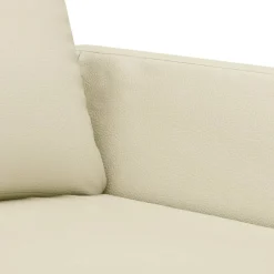 vidaXL 3-tlg. Sofagarnitur mit Kissen Creme Kunstleder