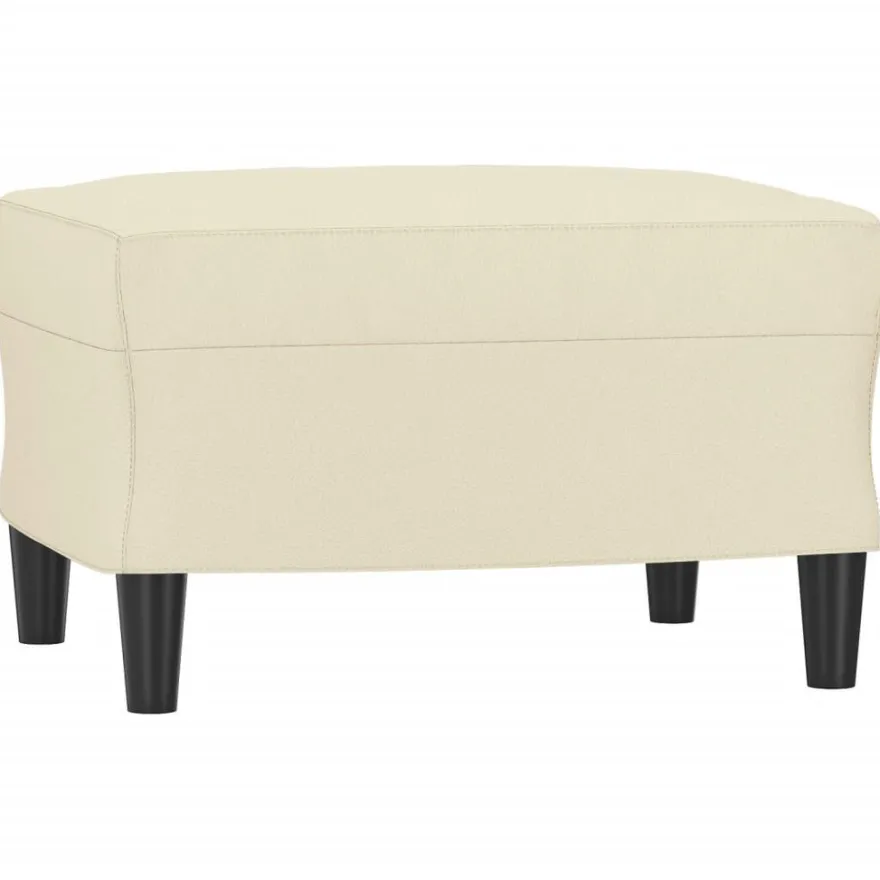 vidaXL 3-tlg. Sofagarnitur mit Kissen Creme Kunstleder