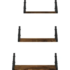 vidaXL 3-tlg. Wandregal-Set Räuchereiche Holzwerkstoff