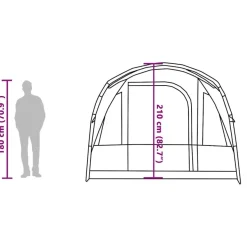 vidaXL Tunnelzelt 3 Personen Grün Wasserdicht