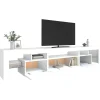 vidaXL TV-Schrank mit LED-Leuchten Weiß 215x36,5x40 cm