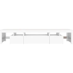 vidaXL TV-Schrank mit LED-Leuchten Weiß 215x36,5x40 cm