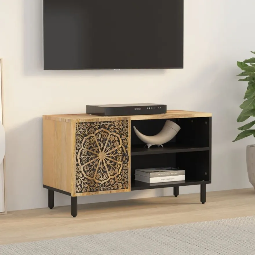 vidaXL TV-Schrank 80x31x46 cm Massivholz Mango