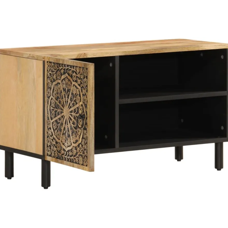 vidaXL TV-Schrank 80x31x46 cm Massivholz Mango