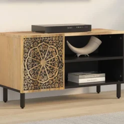 vidaXL TV-Schrank 80x31x46 cm Massivholz Mango