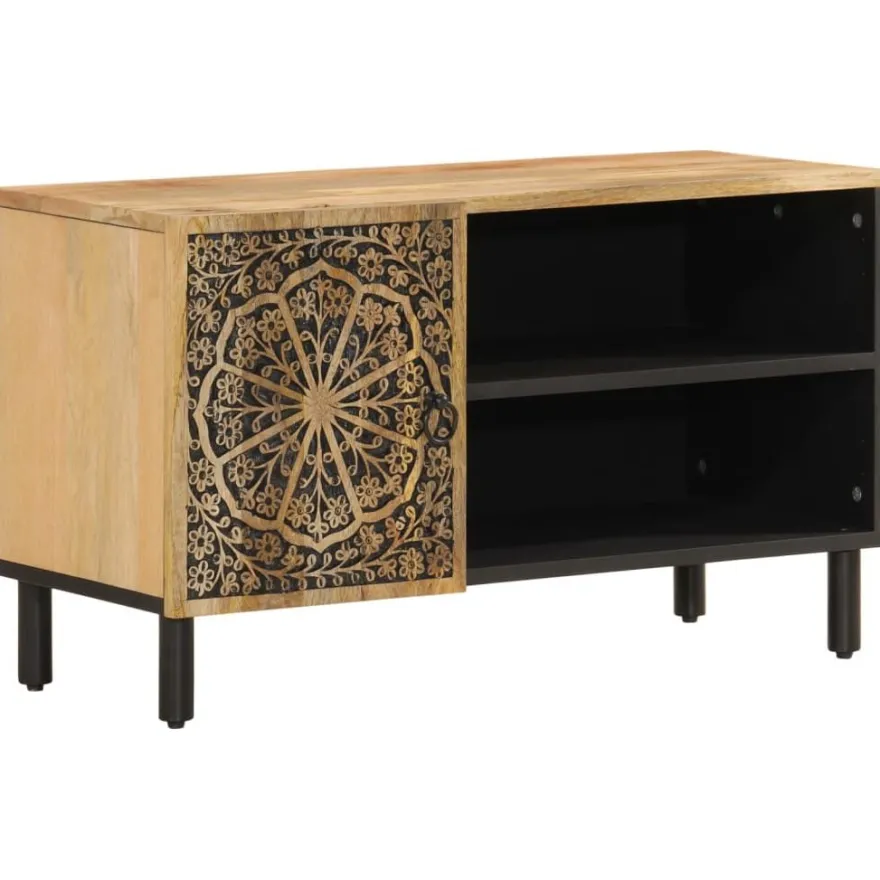 vidaXL TV-Schrank 80x31x46 cm Massivholz Mango