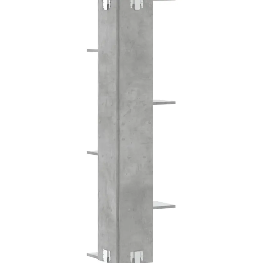 vidaXL Wand-Eckregal Betongrau 36,5x36,5x140 cm Holzwerkstoff