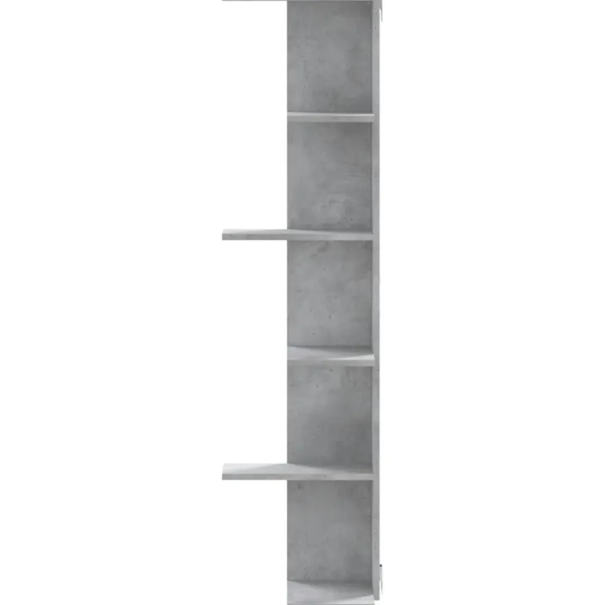 vidaXL Wand-Eckregal Betongrau 36,5x36,5x140 cm Holzwerkstoff