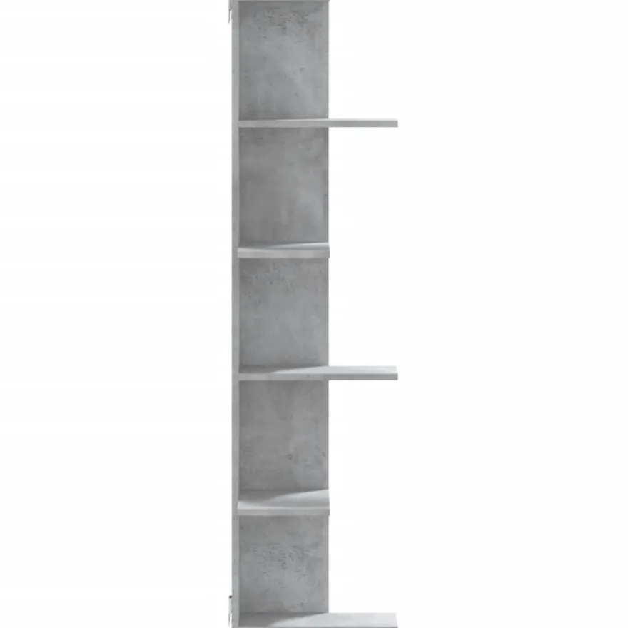 vidaXL Wand-Eckregal Betongrau 36,5x36,5x140 cm Holzwerkstoff