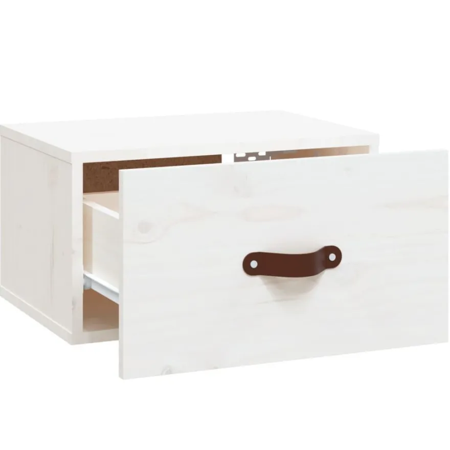 vidaXL Wand-Nachttische 2 Stk. Weiß 40x29,5x22 cm