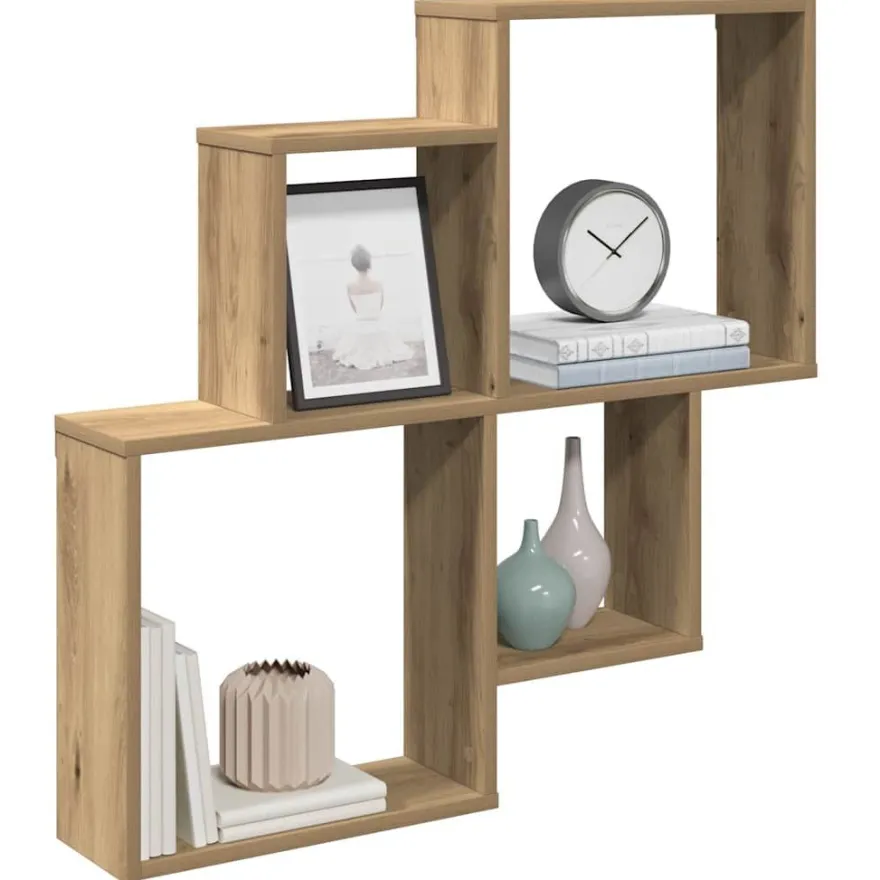 vidaXL Wandregal Artisan-Eiche 80x15x78,5 cm Holzwerkstoff