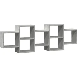 vidaXL Wandregal Betongrau 129x18x42 cm Holzwerkstoff