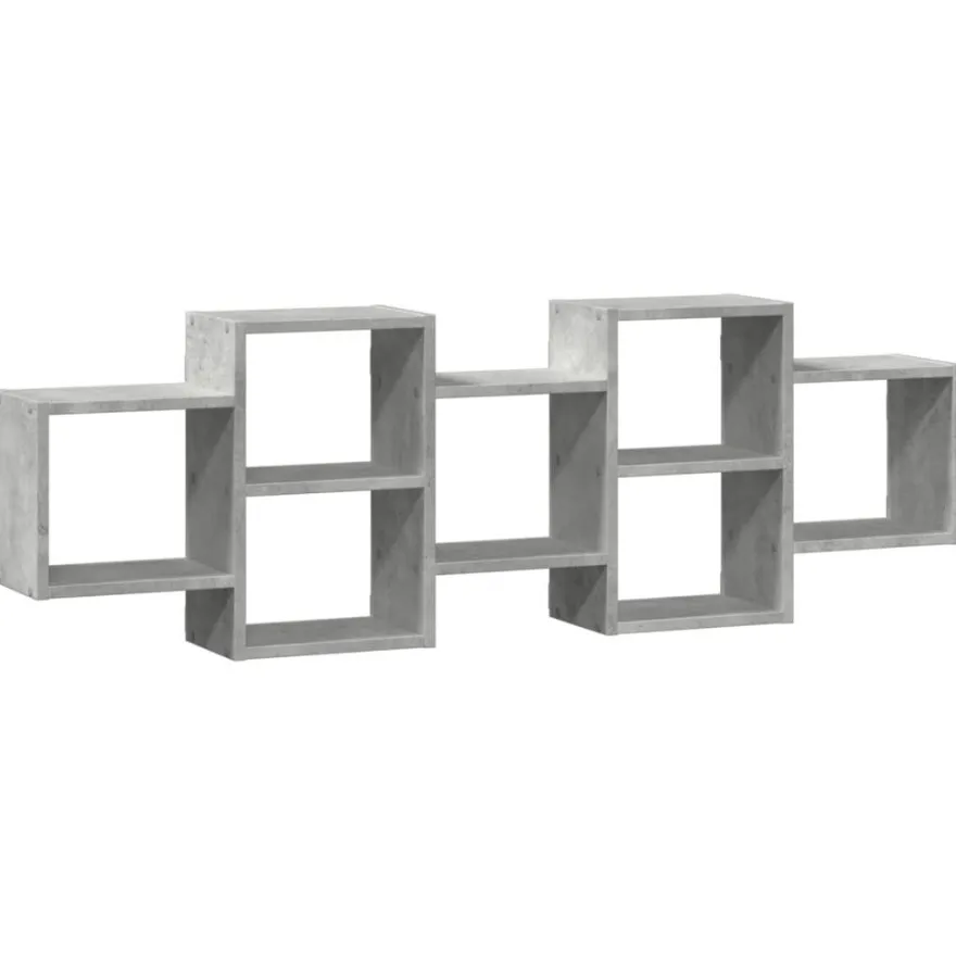 vidaXL Wandregal Betongrau 129x18x42 cm Holzwerkstoff