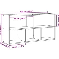 vidaXL Wandregal Betongrau 100x25x50 cm Holzwerkstoff
