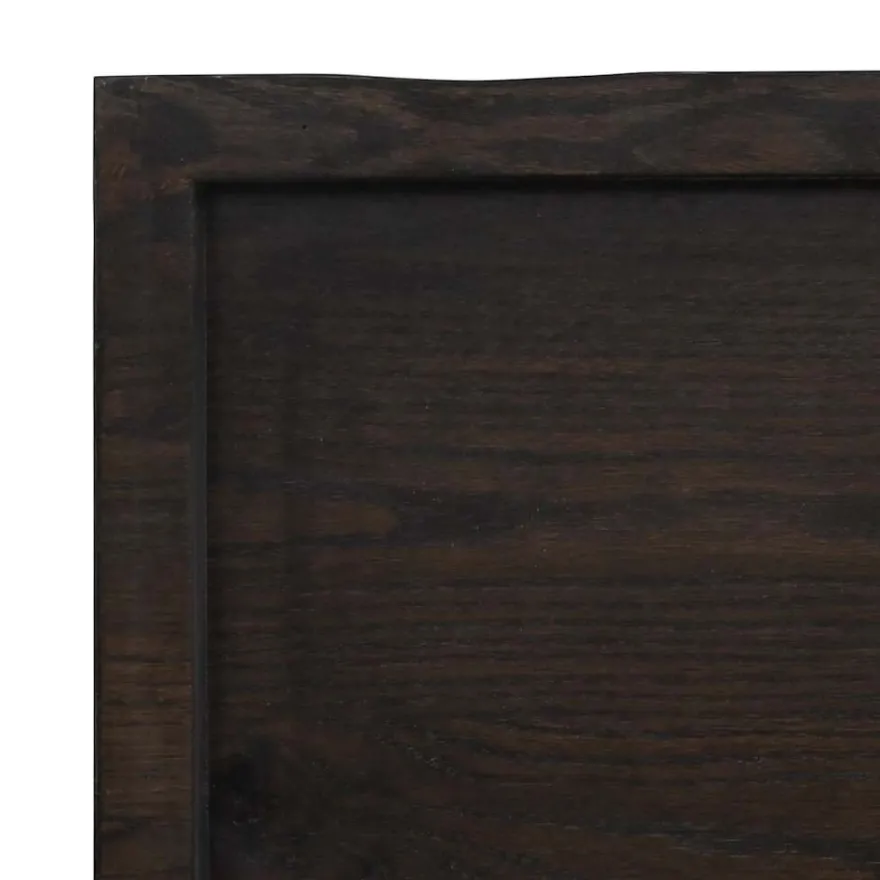 vidaXL Wandregal Dunkelbraun 120x50x(2-6)cm Massivholz Eiche Behandelt