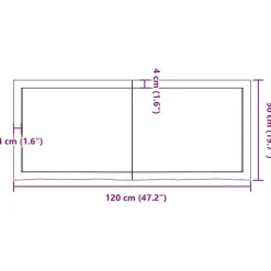 vidaXL Wandregal Dunkelbraun 120x50x(2-6)cm Massivholz Eiche Behandelt