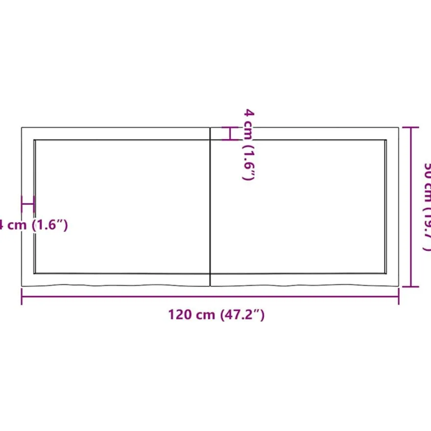 vidaXL Wandregal Dunkelbraun 120x50x(2-6)cm Massivholz Eiche Behandelt