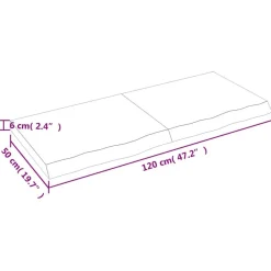 vidaXL Wandregal Dunkelbraun 120x50x(2-6)cm Massivholz Eiche Behandelt