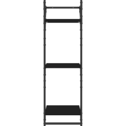 vidaXL Wandregale mit 3 Ablagen & Stangen 2 Stk. Schwarz 30x25x100 cm