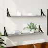 vidaXL Wandregale 2 Stk. Grau Sonoma 80x15x15,5 cm Holzwerkstoff