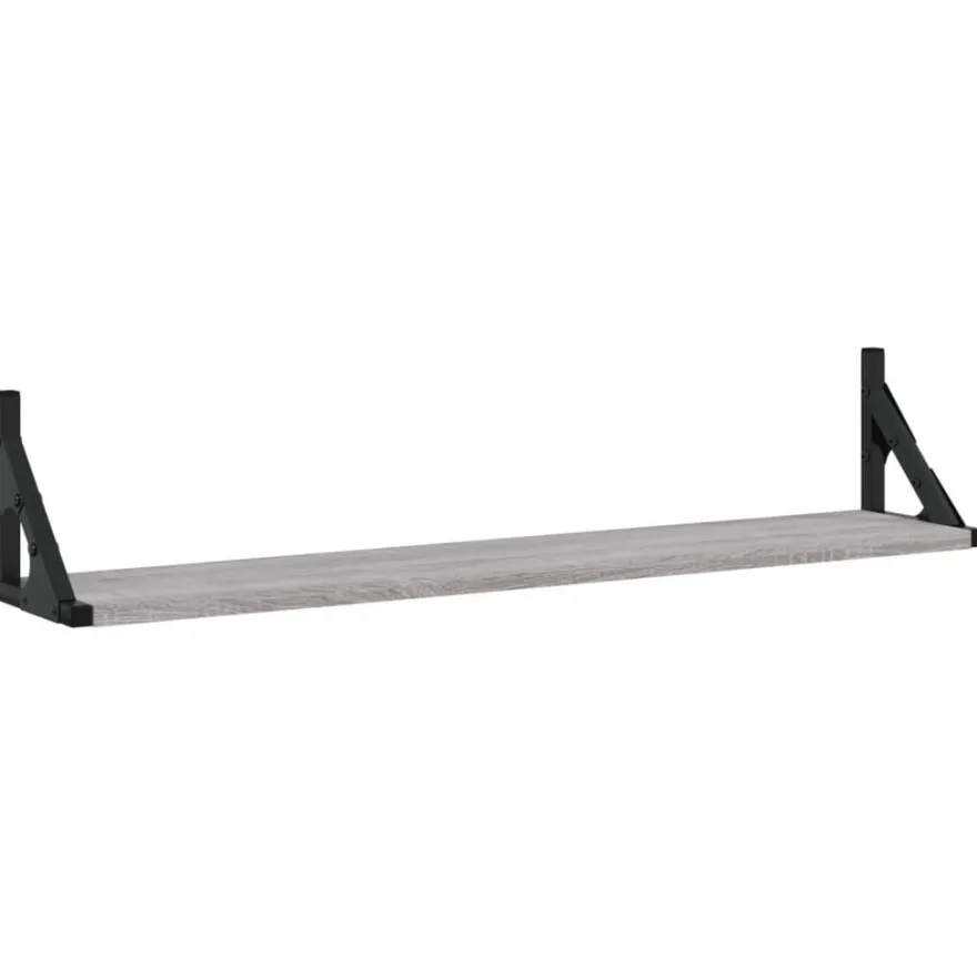 vidaXL Wandregale 2 Stk. Grau Sonoma 80x15x15,5 cm Holzwerkstoff