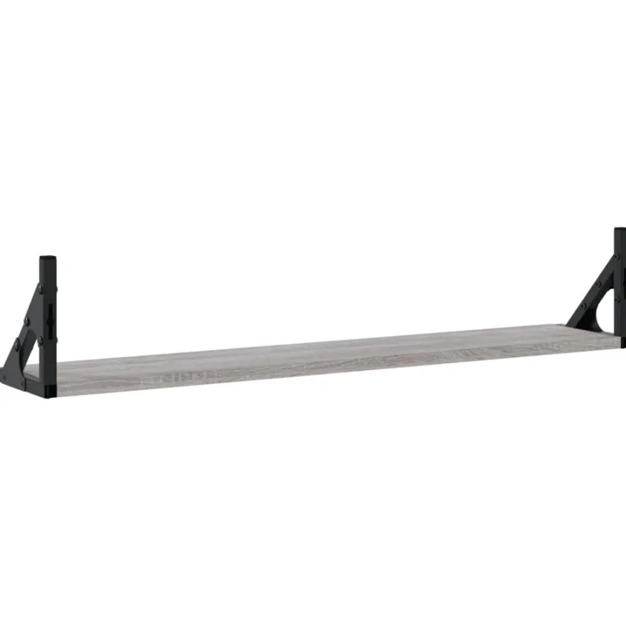 vidaXL Wandregale 2 Stk. Grau Sonoma 80x15x15,5 cm Holzwerkstoff