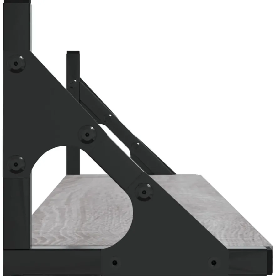 vidaXL Wandregale 2 Stk. Grau Sonoma 80x15x15,5 cm Holzwerkstoff