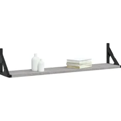 vidaXL Wandregale 2 Stk. Grau Sonoma 80x15x15,5 cm Holzwerkstoff