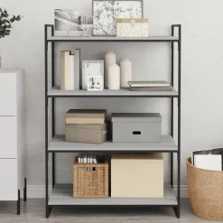 vidaXL Wandregale 4 Stk. Grau Sonoma 80x40x1,5 cm Holzwerkstoff