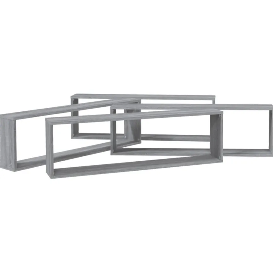 vidaXL Wandregale 4 Stk. Grau Sonoma 100x15x30 cm Holzwerkstoff