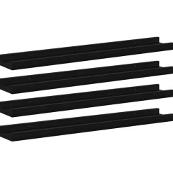 vidaXL Wandregale 4 Stk. Schwarz 60x9x3 cm