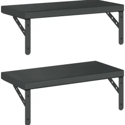 vidaXL Wandregale 2 Stk. 50x23,5 cm Schwarz Edelstahl